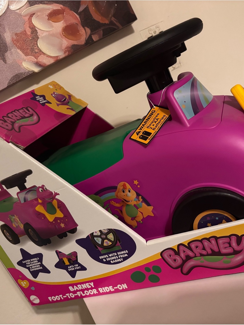 Barneys New York Purple and Green Barney Foot-to-Floor Ride-On